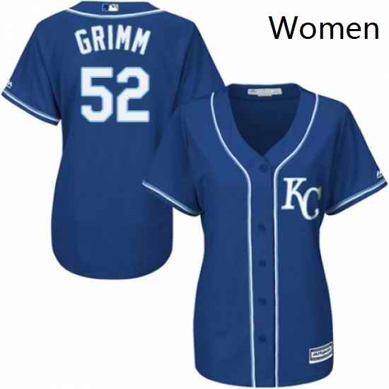 Womens Majestic Kansas City Royals 52 Justin Grimm Replica Blue Alternate 2 Cool Base MLB Jersey